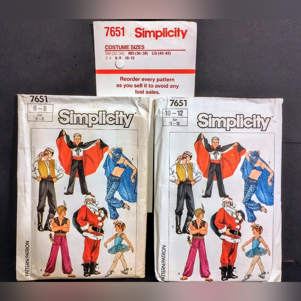 Vintage Simplicity #7651 Sewing Patterns/ Uncut/ NOS